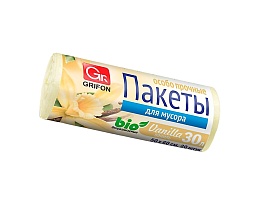 Мешки для мусора 30 л, ароматизированные, Ваниль, бежевые, в рулоне 20 шт., ПНД, 9 мкм, 560х530 мм, GRIFON Aroma, 101-020 V в Асбесте