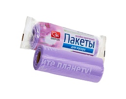 Мешки для мусора 35 л, ароматизированные, сиреневые, в рулоне 20 шт., ПНД, 12 мкм, 560х530 мм, GRIFON Полевые Цветы, 100-034 в Асбесте