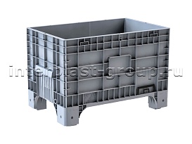 Контейнер iBox сплошной на ножках с пробкой серый в Асбесте