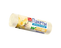 Мешки для мусора 60 л, ароматизированные, Ваниль, бежевые, в рулоне 20 шт., ПНД, 9 мкм, 650х550 мм, GRIFON Aroma, 101-023 V в Асбесте