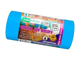 Мешки для мусора 35 л, ароматизированные, синие, в рулоне 30 шт., ПНД, 12 мкм, 640х500 мм, EXTRA, 3530661 в Асбесте