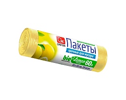 Мешки для мусора 60 л, ароматизированные, Лимон, желтые, в рулоне 20 шт., ПНД, 9 мкм, 650х550 мм, GRIFON Aroma, 101-023 Li в Асбесте