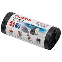 Мешки для мусора 20 л, черные, в рулоне 30 шт., ПНД, 8 мкм, 500х450 мм, LAIMA, 601376 в Асбесте