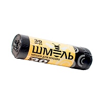 Мешки для мусора 30 л, черные, в рулоне 30 шт., ПНД, 7 мкм, 600х500 мм, ШМЕЛЬ, 4625 в Асбесте