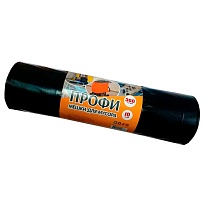 Мешки для мусора 360 л, черные, в рулоне 10 шт., ПВД 65 мкм, 1400х1100 мм, Концепция Быта Профи, 603736 в Асбесте