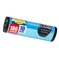 Мешки для мусора 180 л, с ушками, черные, в рулоне 10 шт., ПНД, 20 мкм, 1150х800 мм, Крепак, 4607075710498 в Асбесте Мешки для мусора 180 л, с ушками, черные, в рулоне 10 шт., ПНД, 20 мкм, 1150х800 мм, Крепак, 4607075710498 в Асбесте