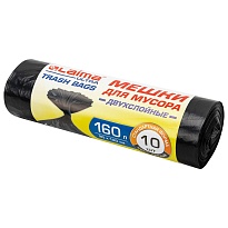 Мешки для мусора 160 л, черные, в рулоне 10 шт., ПВД, 30 мкм, 1200х900 мм, LAIMA ULTRA, 607694 в Асбесте