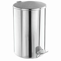 Ведро для мусора с педалью, усиленное, Титан, 20 л, кольцо под мешок, нержавеющая сталь, хром в Асбесте
