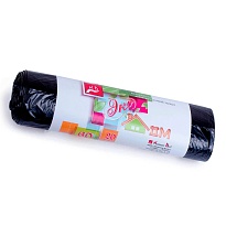 Мешки для мусора 60 л, черные, в рулоне 20 шт., ПНД, 7 мкм, 700х600 мм, Концепция Быта ЭкоДом, 601349 в Асбесте
