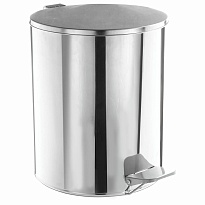 Ведро для мусора с педалью, усиленное, ТИТАН, 7 л, кольцо под мешок, нержавеющая сталь, хром в Асбесте