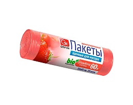 Мешки для мусора 60 л, ароматизированные, Клубника, красные, в рулоне 20 шт., ПНД, 9 мкм, 650х550 мм, GRIFON Aroma, 101-023 K в Асбесте