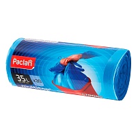 Мешки для мусора 35 л, с ушками, синие, в рулоне 30 шт., ПНД, 10,5 мкм, 640х500 мм, PACLAN Multitop, 600819 в Асбесте