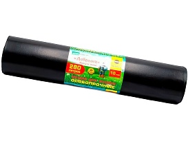 Мешки для мусора 280 л, ароматизированные, черные, в рулоне 10 шт., ПВД 110 мкм, 1400х930 мм, Добрыня, Dob28010black в Асбесте