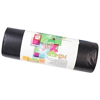 Мешки для мусора 220 л, черные, в рулоне 10 шт., ПВД, 29 мкм, 1100х830 мм, Концепция Быта ЭкоДом, 604924 в Асбесте
