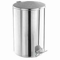 Ведро для мусора с педалью, усиленное, ТИТАН, 10 л, кольцо под мешок, нержавеющая сталь, хром в Асбесте